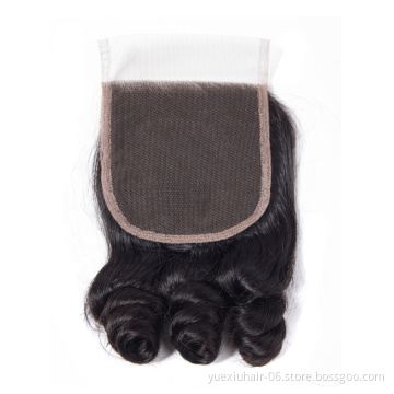 CELIE Factory Price Fumi Curly 4x4 Lace Closure Good Quality Top Closure Human Hair Virgin Closure Hair Extension